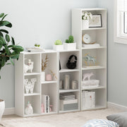 Furinno LUDER Book Shelf, 3-Cube Bookshelf, Bookcase with Open Shelves, 9.3 x 12 x 31.5, Easy Assembly, for Living Room, Bedroom, Home Office, White