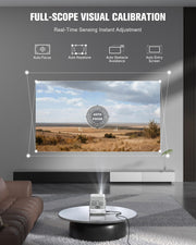 【Google TV & High Brightness】4K Outdoor Projector with WiFi and Bluetooth | VOPLLS Smart Short Throw Movie Gaming Proyector with HDR10/Dual Dolby Audio/ AI Auto Focus for Bedroom Home Theater