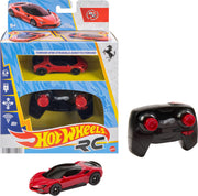 Hot Wheels RC Ferrari SF90 Stradale Assetto Fiorano, Toy Car | Remote-Control 1:64 Scale Toy Car Recharges with USB Cable, Race On and Off Track, Booster Button for Speed