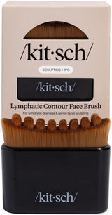 Kitsch Lymphatic Contour Face Brush - Facial Massage Brushes - Black | Hypoallergenic Bristles, Depuffing & Encourage Circulation, Lymphatic Face Brush for Skin Care, Ergonomic Contour Design