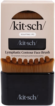 Kitsch Lymphatic Contour Face Brush - Facial Massage Brushes - Black | Hypoallergenic Bristles, Depuffing & Encourage Circulation, Lymphatic Face Brush for Skin Care, Ergonomic Contour Design