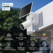Tapo SolarCam C402 KIT 1080p Outdoor Wireless Security Camera | Battery Power with Solar, Person Detection, Subscription-Free Local Storage or Optional Cloud, Works with Alexa & Google Home