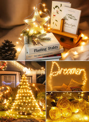 Minetom Twinkle Fairy Lights Plug in, 33ft 100 LEDs USB String Lights | with Remote and Timer, Waterproof 8 Modes for Bedroom Indoor Wreath DIY Wedding Holiday Christmas Decorations, Warm White