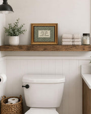 Gold Framed Wall Art, Funny Bathroom Canvas Prints, Text Me If You Run Out Of Toilet Paper Picture Wall Decor, Striped Humorous Decor for Bathroom Toilet Restroom 9x11 inch
