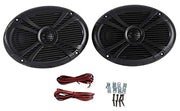 Rockville RMSTS69B 6" x 9" Black Waterproof Marine Boat Speakers, Pair | 1000W Peak/250W RMS, CEA Compliant, Swivel Tweeter, UV Treated, Stainless Steel Terminals, Includes Speaker Wire & Hardware
