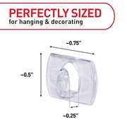 Command Clear Indoor Mini Light Clips Value Pack, 45 Clips, 54 Strips, Damage-Free String Light Hangers for Home, Room, Wall, Office, and Dorm Decor, Great for Cable Management, Holds up to 0.3 lb