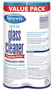 Sprayway Glass Cleaner Foaming Aerosol Spray, 19oz, Pack of 2 | Ammonia-Free, Streakless, Fast-Acting | Cleans & Polishes Glass Surfaces | Fresh Scent, Removes Fingerprints, Dust, Dirt, Smoke Film