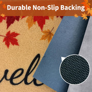 PKFEDR Fall Door Mat, Non Slip Front Welcome Mat Outdoor Indoor 17"x30" | Heavy Duty Washable Doormat Traps Mud, Low Profile Anti Slip Backing, Adds Cozy Fall Decor to Your Entrance Patio & Porch
