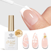 modelones White French Tip Liner Gel Polish 15ml with Precision Brush | High-Pigment Color Nail Art Gel Paint Crisp Swirl Fine Line Design Beginner Friendly Long Lasting Soak Off U V Cure Manicure