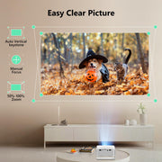 Yoton Y3 Mini Projector, Ultra-Compact 317g, 360° Stand, Auto Keystone | 50% zoom, 720P Native, 1080P Input Support, Portable Small Movie Projector Compatible with TV Stick/HDMI/USB/TF Card