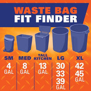 Hefty Strong 30 Gallon Trash Bags, Large Trash Bags 30 Gallon Size, Durable Drawstring Enclosure, Resists Punctures, Leaks, and Tears, Black, Unscented, 56 Bags