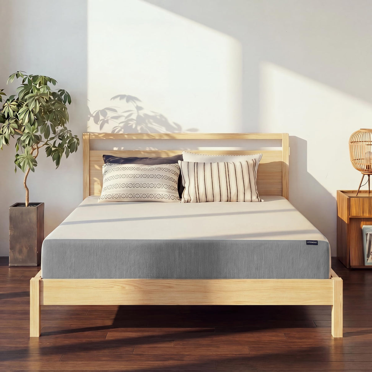 LIFEMENT Full Size Mattress, 8 Inch Full Mattress, Basic Graphite Cooling Memory Foam Mattress in a Box, Pressure Relief with Medium Firm Support, CertiPUR-US Certified, 75''L x 54''W