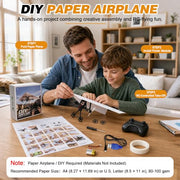 Virellia 1-Pcs DIY RC Paper Airplane Kit for Hobbyists, Pilots & Beginners | DIY Remote Control Airplane Kit for Kids Adults, Easy to Fly with Gyro Stabilizer, Dual Propellers, Lightweight, Foldable