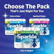 Sparkle Pick-A-Size Kitchen Paper Towels, 6 Double Rolls, 660 Sheets | Strong 2 ply paper towels for kitchen cleanup and everyday messes, high absorbency for soaking up spills and wiping surfaces