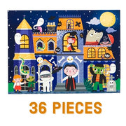 Mudpuppy - Spooky House 36 Piece Puzzle to Go for Kids | Ages 3-5, 4-6, Reusable Pouch For Travel, Postcard Included, Haunted Themed, Family Fun, Screen-Free Play, FSC Certified