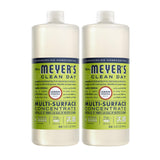 MRS. MEYER'S CLEAN DAY Multi-Surface Concentrate, Lemon Verbena, 2 Pack | 32 oz, Dilute with Water for Powerful Cleaner, Makes Up to 16 Gallons per Bottle, Removes Dirt and Freshens Surfaces