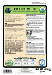 Harrison's Bird Foods Bird Food Adult Lifetime Fine Certified Organic Non-GMO Formula Bird Food 1lb