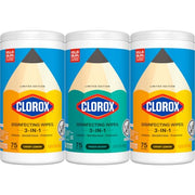 Clorox Disinfecting Wipes Cleaning Variety Pack, 75 Count, 3 Pack | Cleans, Deodorizes and Freshens, Kills 99.9 Percent of Viruses and Bacteria, Bleach Free, Crisp Lemon and Fresh Scent