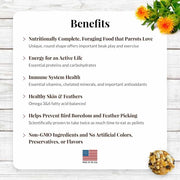 LAFEBER'S Classic Nutri-Berries Pet Bird Food, for Parrots, 3.25 lb | NUTRITIONALLY COMPLETE FORAGING PARROT FOOD: formulated by top avian veterinarians and avian nutritionists