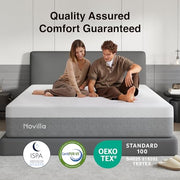 Novilla Bliss Mattress Queen Size, 14 Inch Gel Queen Memory Foam Mattress | Cooling Comfort & Pressure Relieving, Target Zoned Support for Back Pain Relief, CertiPUR US Certified Foams