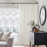 TWODRAPES Natural Pinch Pleated Linen Semi Sheer 84 Inch Curtains 2 Panels | Pinch Pleat Hooks Rings, Back Tab, Cream Ivory Birch, Boho Neutral, Textured Linen, Window Curtain for Living Room Bedroom
