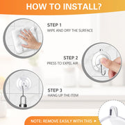 KORCCI Suction Cup Hooks 12Pack - Max Load 10LB, 1.77Inch Clear Medium Suction Cups, No Trace, Reusable & Removable, Stainless Steel Hooks, for Tile, Glass, Window, Shower, Kitchen, Bathroom