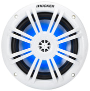 KICKER 51KM604WL KM 6.5" 4Ω LED Marine Coaxial Speakers - Pair