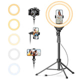 UBeesize 12" LED Ring Light with 62" Tripod Stand, Phone Holder & Remote | Dimmable Selfie Light for Video Recording, Live Streaming, TikTok, YouTube, Makeup, Compatible with iPhone & Android (Black)