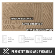 HIYARD Sturdy Front Door Mat, Absorbent Muddy Dirt Resist Welcome Door Mats Outdoor Indoor, Stain and Fade Resistant, Non-Slip Backing Entry Mat Low Profile Doormat for Entryway, 29×17, Beige