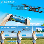 Drone with 1080P Camera - Foldable Remote Control RC Quadcopter FPV Drone | Camera Drone with Gesture Control, 3D Flip, One Key Start, Emergency Stop, 2 Batteries, Toy Drone for Kids Adult Beginners