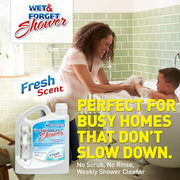 Wet & Forget Shower Cleaner Spray, No Scrub, Fresh Scent, 64 Fl Oz | No-scrub, no rinse, bleach-free, weekly shower cleaner. Cleans & prevents soap scum & grime; for glass, tile, grout & more