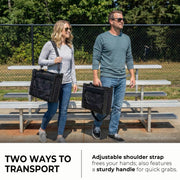SPORT BEATS Stadium Seats with Back Support Folding Chair for Bleachers | 2.8" Thick Padded Bleacher Chairs, Folding Portable Stadium Seat with Anti-Tip Hooks, Back Support & Shoulder Strap