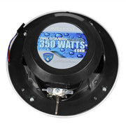 Rockville RKL65MBW 6.5" 2-Way Coaxial Marine Boat LED Speakers Pair | 700W Peak / 170W RMS, 4 Ohm, Waterproof, Red/Blue Beat-Sync LEDs, 35Hz-20kHz, Includes Black/White Grilles and 16.4 Ft Wire