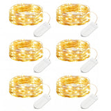 Minetom 6 Pack Battery Operated LED Fairy Lights for Christmas Decor | 20 LED Bulbs, Flexible Silver Wire, Waterproof, Lovely for DIY Crafts Wedding Table Centerpieces Decoration