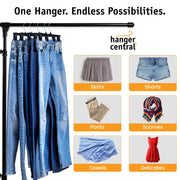 12 inch 30 Pack Pants Hangers Slim Plastic Black