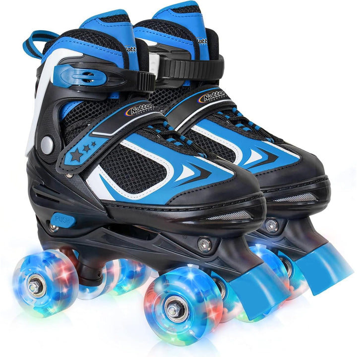 Kids Roller Skates for Boys - Green for Toddler Little Kids Age 4 5 6 7- Adjustable All Light up Wheels Indoor Outdoor Sports Birthday Gift for Son and Grandson