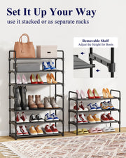 Kitsure Shoe Rack for Closet, Shoe Storage, 27.6" Wide - 3 Tiers, Black | Shoe Organizer for Closet, Entryway, Living Room, Space-Saving Shelf, Sturdy Zapateras Slots