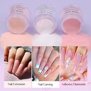 Saviland Acrylic Nail Starter Kit: Clear Pink Nude | Acrylic Powder & Liquid, Brush, Files, Forms, Press On Nails, Home Practice Set