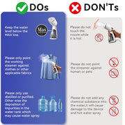 OGHom Portable Travel Handheld Steamer for Clothes, Garment Wrinkle Remover | White, 1000W Strong Penetrating Fabric Steamer, 150ML Water Tank, for Home, Office, Travel (ONLY FOR 120V)