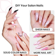 Beetles Tipex Instant Apex Nail Tips, Medium Stiletto 192pcs 16 Sizes 00-14 | No Builder Gel Needed, Etched-free Thicker Strong Acrylic Nails for DIY Salon-look Fake Nail Extensions