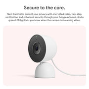 Google Nest Cam Indoor (Wired, 3rd Gen) - Security Camera - 2025 - Snow | 2K video, motion detection, color night vision, 2-way audio, works with Google Home and Gemini, intelligent alerts