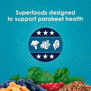 Kaytee Forti-Diet Pro Health Nourish+Protect Parakeet Food, 2 Pounds | Balanced digestion daily. Parakeet seed with superfoods. Prebiotics, probiotics, small bird food
