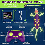 Wall Climbing Gecko RC Toy, Birthday Gifts for Boys 3 4 5 6 7 8+Years Old | Glow in the dark,Low Noise,Stronger suction, Rechargeable toys, Boy Toys for Age 3 Years and Up,Kids Gifts Ages 3-10