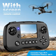 Drone with Camera, Screen on Controller Remote Control Quadcopter FPV Drone | Drone with Built-in Screen Controller for Beginners, Foldable, Gesture Control, 3D Flip, One-Key Start, and Emergency Stop