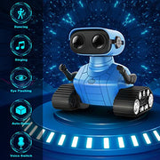 Hamourd Robot Toys for Boys Girls, Rechargeable Remote Control Emo Robots with Auto-Demonstration, Flexible Head & Arms, Dance Moves, Music, Shining LED Eyes for 5+ Years Old Kids