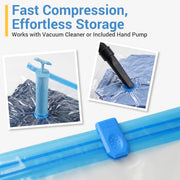 Fygrip 80% Space Saver Vacuum Storage Bags with Hand Pump, 20 Combo | Plastic Packaging Bags, Vacuum Seal Bags for Clothing, Travel Luggage, Blankets, Comforters