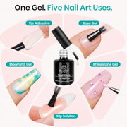Beetles Gel Polish 2Pcs 15ml Nail Glue Kit for Acrylic Nails | 5 in 1 Super Strong Brush in Nail Gel Glue for False Nails Tips and Gel Nail Polish Led Lamp Required