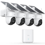 aosu D1 Classic 4-Cam Kit, Security Cameras Wireless Outdoor, Solar Powered | No Subscription Required, 32GB Built-in Storage, 360° Auto Tracking, 2K (3MP) Full-Color Night Vision, Easy Install