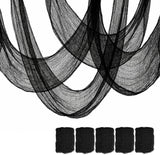 5Pcs Halloween Creepy Cloth Black 30×72inch - Halloween Decorations Clearance - Creepy Spooky Halloween Decorations Outdoor Indoor