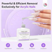 SAVILAND 2 Pcs Gentle Acrylic Nail Remover Kit Set for Acrylic Nails | No soaking, No wrapping, Cuticle Oil & Nail File Tools, Zero Residue, Remove Dip Nails Gel Nail Polish, Home Salon Use